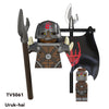 TV6410 MOC Medieval Knight Soldier Bricks Warrior Orc Armor Helmet Shield Mini Action Figures Building Blocks Kids Toys