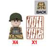 WWII Military Figure Building Blocks British German US Soviet Soldiers Map Rations Printed weapons 98K Bobosha Kid Gift Toy K127