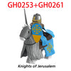 Military Building Blocks Medieval Solider Figures Knights of Jerusalem Crusades The War of Roses Legion War-horse Weapons Shield