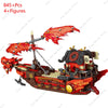 New Phantom Ninja Dragon Ship Model Building Blocks Sodiers Figures Boat Bricks MOC Creative Expert Kids Toys for Boys Children