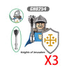 Military Building Blocks Medieval Solider Figures Knights of Jerusalem Crusades The War of Roses Legion War-horse Weapons Shield