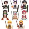 Japanese Anime Demon Slayer Samurai Tanjirou Nezuko Kyoujurou Giyuu Mini Building Blocks Bricks Dolls Action Figure Birthday Toy