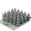 21pcs Medieval Dwarf Warrior Elves Knights lotr and Uruk-hai Orc Rohan Elves Warriors Sodier figures Building Brick Blocks Toys