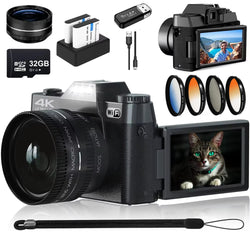 48MP Digital Photography Camera 4K WIFI Web Camcorder Vintage Vlog Video Recorder YouTube 16X Digital Zoom Camera 3