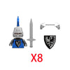 MOC Medieval Castle Raven Black Hawk Knight Figures Building Blocks Infantry War Weapon Soldier Shield Sword Armor Kids Toy B143