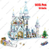 Frozen Arendale Castle Anna Elsa House Party Building Blocks Kit Bricks Cartoon Dolls Movie Model Kids Girl Toys Christmas Gifts