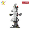 HUIQIBAO Mini Aviation Manned Rocket Model Building Blocks Space Aerospace Station Bricks City Construction Toys for Children