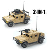 WW2 TBS Assault Team Military Hummer Jeep Armored Vehicle Building Block Model Army Mini Soldier Transport Chariot Toys Kit Gift