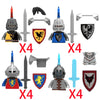 MOC Medieval Castle Raven Black Hawk Knight Figures Building Blocks Infantry War Weapon Soldier Shield Sword Armor Kids Toy B143