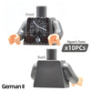 10 Torso MOC WW2 Soldiers Builidng Block Toys Body Parts for Figures DIY Construction Toy