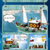 Fishing Boat Trawler Great White Shark Boat Building Blocks Pirate Ship Figures Model Bricks Set Kids DIY Toys Holiday Gifts