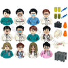 Mini City Action Figures Building Block Girl Driver Teacher Waiter Police Pirate Captain Different Characters Bricks MOC Toys