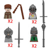 MOC Medieval Castle Raven Black Hawk Knight Figures Building Blocks Infantry War Weapon Soldier Shield Sword Armor Kids Toy B143