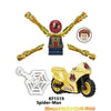 Superhero Iron Spider-Man Set Building Block Spider-Man Motorcycle Action Figure Building Block Children's Toy Gift