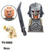 TV6410 MOC Medieval Knight Soldier Bricks Warrior Orc Armor Helmet Shield Mini Action Figures Building Blocks Kids Toys