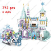 New Disney Friends Princess Royal Crystal Ice Castle House Building Blocks Kit Bricks Classic Movie Model Kids Girls Toys Gifts