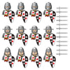 Medieval Military Roman Soldiers French Cavalry Figures Building Block Castle Guard Weapons Shield Helmet Banner Sword Toys K147