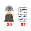 WWII Military Figure Building Blocks British German US Soviet Soldiers Map Rations Printed weapons 98K Bobosha Kid Gift Toy K127