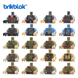 10 Torso MOC WW2 Soldiers Builidng Block Toys Body Parts for Figures DIY Construction Toy