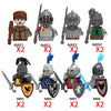 MOC Medieval Castle Raven Black Hawk Knight Figures Building Blocks Infantry War Weapon Soldier Shield Sword Armor Kids Toy B143