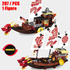 New Phantom Ninja Dragon Ship Model Building Blocks Sodiers Figures Boat Bricks MOC Creative Expert Kids Toys for Boys Children