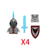 Military Building Blocks Medieval Solider Figures Knights of Jerusalem Crusades The War of Roses Legion War-horse Weapons Shield