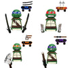 Ninja Turtle Movie Mini Action Figures Bricks Leo Raph Don Weapons Assemble Building Blocks MOC DIY Toys for Children