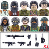 City Accessories MOC Modern Villain Gangster Figures Bazooka Building Block Soldier Mask Helmet Guns Military Weapon Bricks Toys