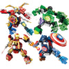 Building Blocks Mini Model Figures Compatible Marvel Spiderman Iron Man Venom Captain Hawk Deadpool Technic Armor City Gift Toys