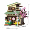 Cada LED City Japanese Style Grocery Store House Building Blocks Double Decker Duplex Architecture Bricks Toys for Kid Gifts