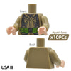 10 Torso MOC WW2 Soldiers Builidng Block Toys Body Parts for Figures DIY Construction Toy