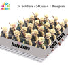 Kids Toys 24pcs/lot WW2 Military Soldier Building Blocks US UK Mini Action Figures Rifles Weapons Toys For Kids Christmas Gifts