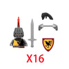 MOC Medieval Castle Raven Black Hawk Knight Figures Building Blocks Infantry War Weapon Soldier Shield Sword Armor Kids Toy B143