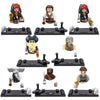 8Pcs/Set Pirates of The Caribbean Building Blocks Jack Sparrow Classic Movie Figures Head Accessories Bricks Toys For children