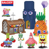 Spongebob Krusty Krab Restaurant Pineapple House Squidward Room Scenes Patrick Star Building Blocks Figure  Model Toys Gift