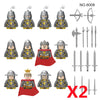 Medieval Military Roman Soldiers French Cavalry Figures Building Block Castle Guard Weapons Shield Helmet Banner Sword Toys K147