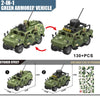 WW2 TBS Assault Team Military Hummer Jeep Armored Vehicle Building Block Model Army Mini Soldier Transport Chariot Toys Kit Gift