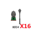 MOC Medieval Castle Raven Black Hawk Knight Figures Building Blocks Infantry War Weapon Soldier Shield Sword Armor Kids Toy B143