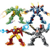 Transformation Robot Disney Building Blocks Mini Model Figures Spiderman Iron Man Venom Captain Hawk Deadpool Technic Gifts Toys