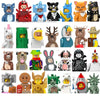 Single Cartoon Animal Otter Sika Dragon Deer Unicorn Rabbit Girl Brick Figures Head Accessories Building Blocks toys