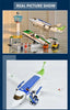 High-tech Avion Cargo Aircraft Rescue Plane Airport Airbus Airplane Model Building Blocks Figures City Brinquedos Creative Toys