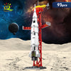 HUIQIBAO Mini Aviation Manned Rocket Model Building Blocks Space Aerospace Station Bricks City Construction Toys for Children