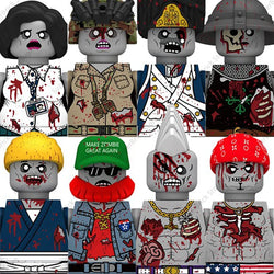 Walking Dead Mini Action Figures Model Building Blocks Classics US TV Zombie Head Face expression MOC Blocks Set Toys Gifts