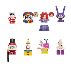 KDL827 8Pcs Set Amazing  Circus Animal Pomni Clown Jax Rabbit Caine Magician Mini Action Toy Figures Building Blocks Gifts