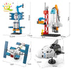 HUIQIBAO Mini Aviation Manned Rocket Model Building Blocks Space Aerospace Station Bricks City Construction Toys for Children