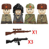 WWII Military Figure Building Blocks British German US Soviet Soldiers Map Rations Printed weapons 98K Bobosha Kid Gift Toy K127