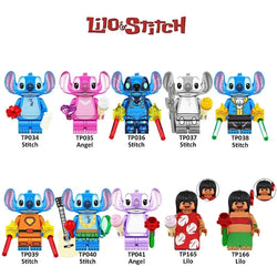 New Stitch Alien Cartoon Doll Building Blocks Kawaii Mini Action Figure Head Assembly Toys Children's Educational Toys Gift