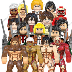 WM6148 Attack on Titan Levi Ackerman Eren Mikasa giant Annie Japanese anime bricks mini action toy figures building blocks Gifts