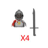 Military Building Blocks Medieval Solider Figures Knights of Jerusalem Crusades The War of Roses Legion War-horse Weapons Shield