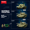 604PCS ARMY T-54S Medium Tank Model Bricks WW2 Tank Weapon Building Blocks Set With Figure Educational DIY Toys For Children